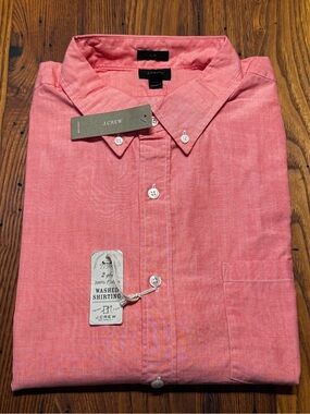 J. Crew Men’s Casual Button-Down Shirt in Coral Pink